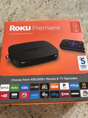 Roku Premiere Streaming Device in Black and Orange